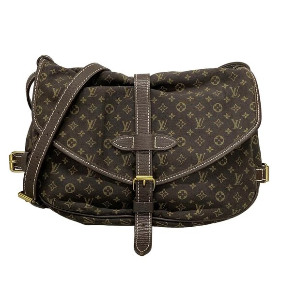 Auth LOUIS VUITTON Saumur M95227 Ebene Monogram Mini Lin MB1077 Shoulder Bag - Picture 1 of 16